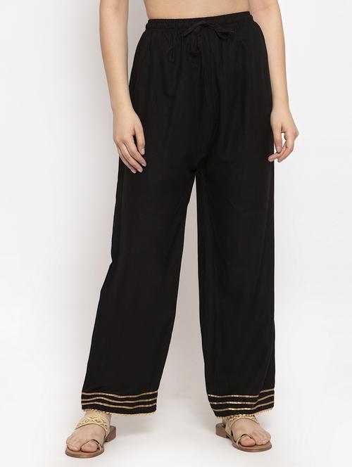 laced hem solid cullottes palazzo - 17249695 - Standard Image - 0