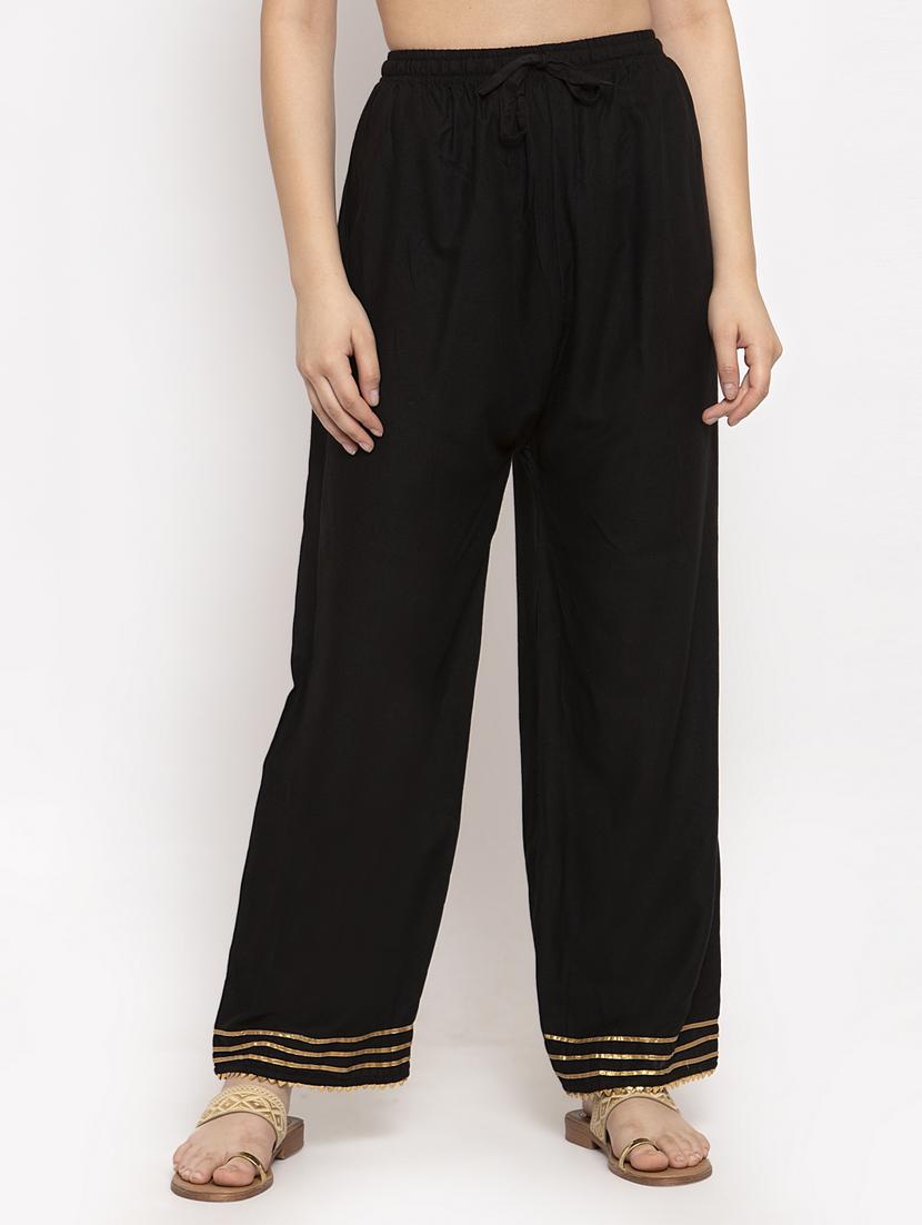 laced hem solid cullottes palazzo - 17249695 - Zoom Image - 0