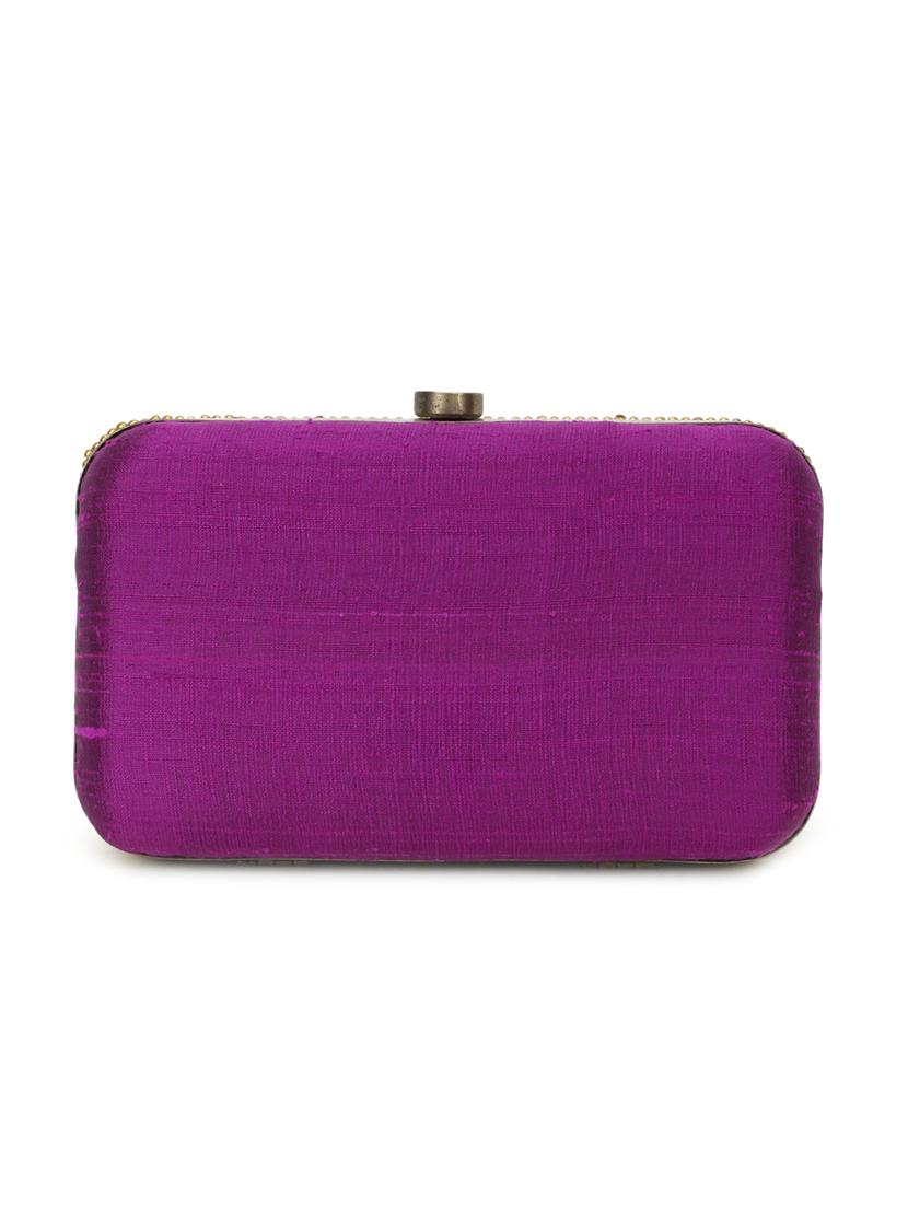 purple silk box clutch - 17255849 -  Standard Image - 1