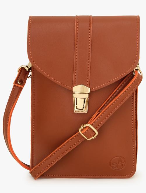tan leatherette (pu) sling bag - 17255858 - Standard Image - 0