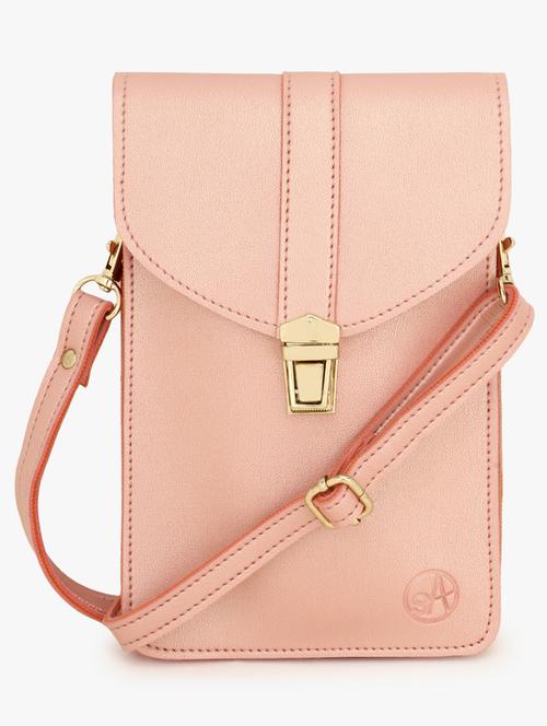 pink leatherette (pu) sling bag - 17255860 - Standard Image - 0