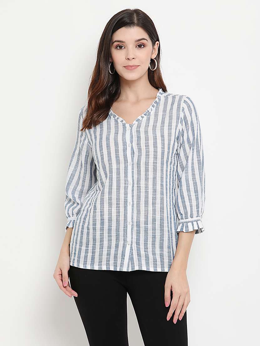 v neck striped shirt 
