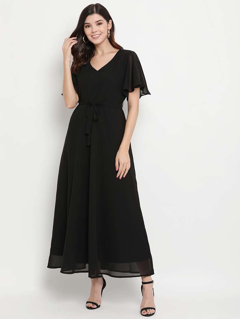 flutter sleeves maxi dress 
