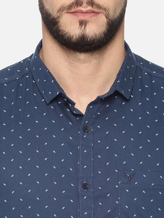 mens micro print casual shirt - 17258301 -  Standard Image - 4