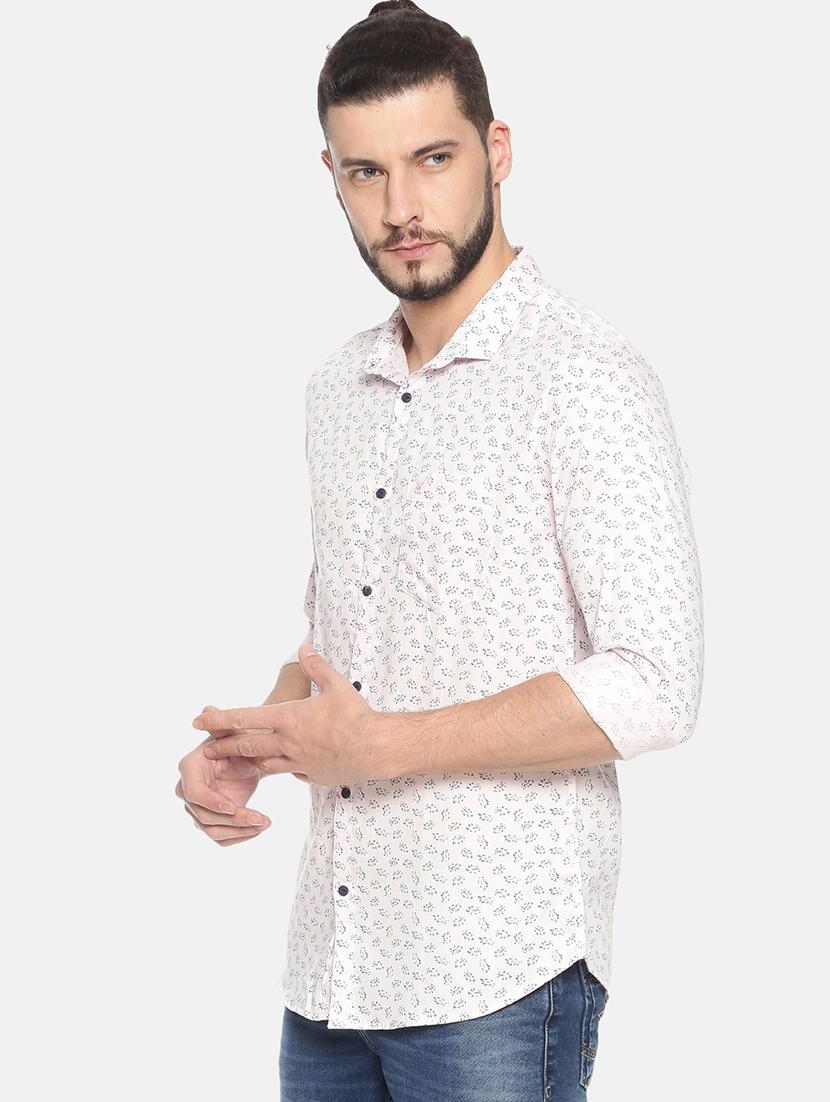 mens leaf print casual shirt - 17258307 - Standard Image - 1