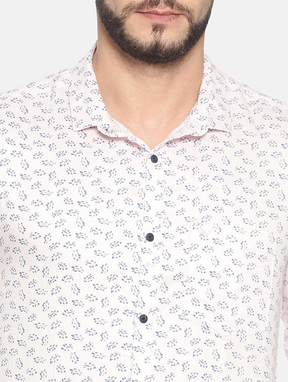 mens leaf print casual shirt - 17258307 - Standard Image - 4