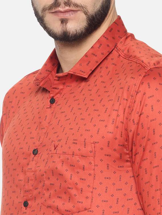 mens micro print casual shirt - 17258317 -  Standard Image - 4