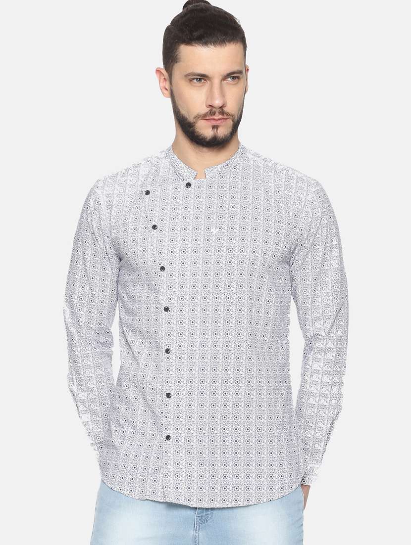 mens geometric casual shirt