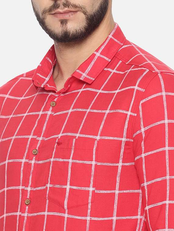 mens checks casual shirt - 17258356 - Standard Image - 4