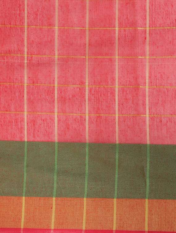 checkered woven saree with blouse - 17258524 -  Standard Image - 4