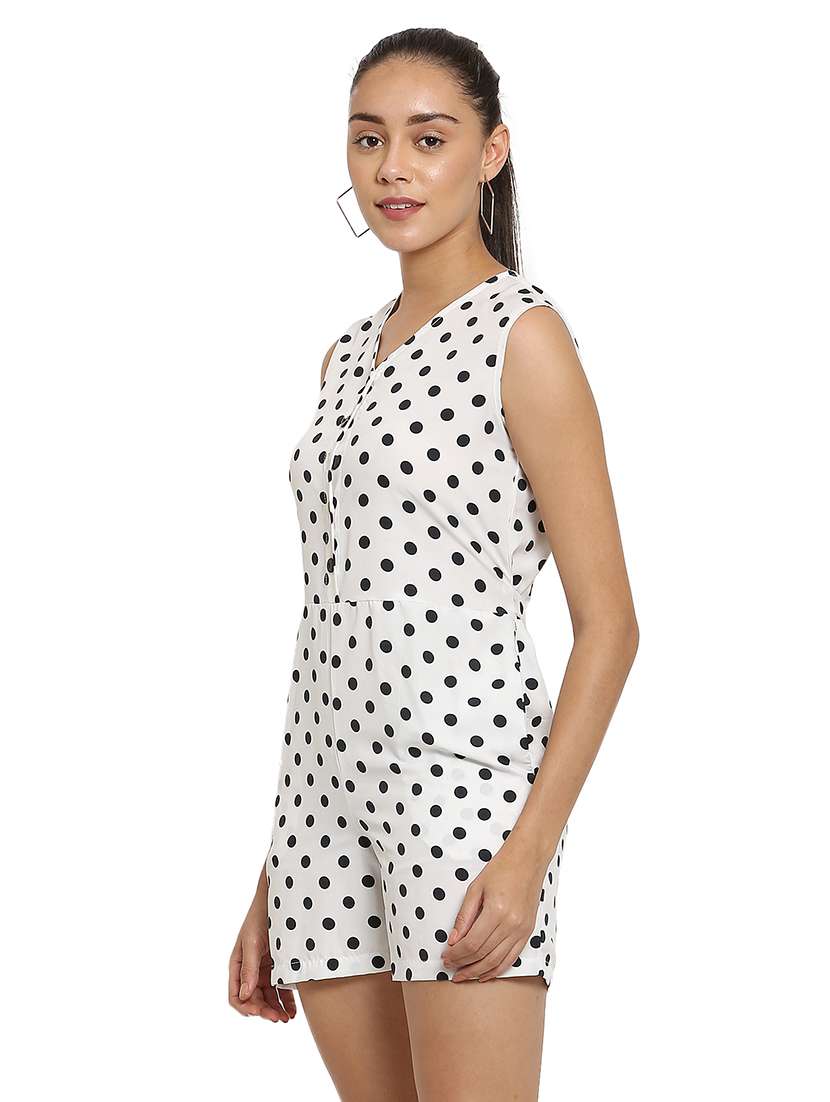 white crepe romper jumpsuit - 17258757 - Standard Image - 1