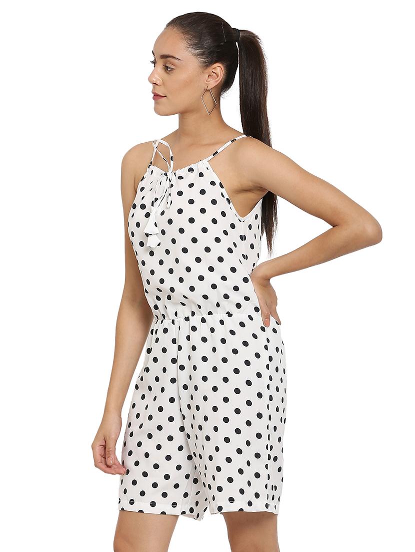 white crepe romper jumpsuit - 17258763 - Standard Image - 1