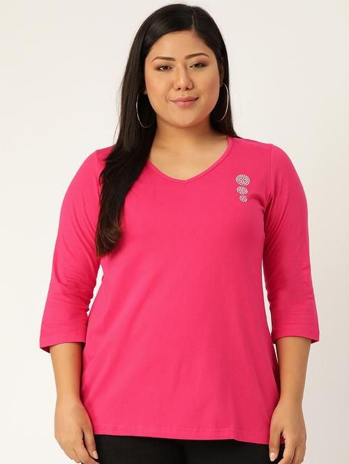 women's straight v neck top - 17260298 - Standard Image - 0