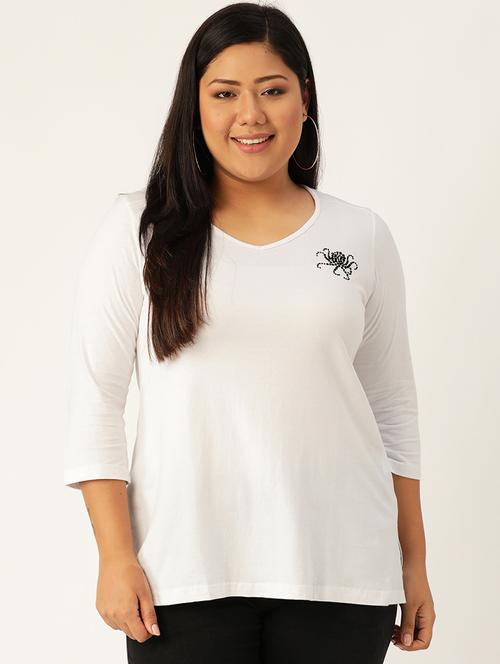 women's straight v neck top - 17260305 -  Standard Image - 0