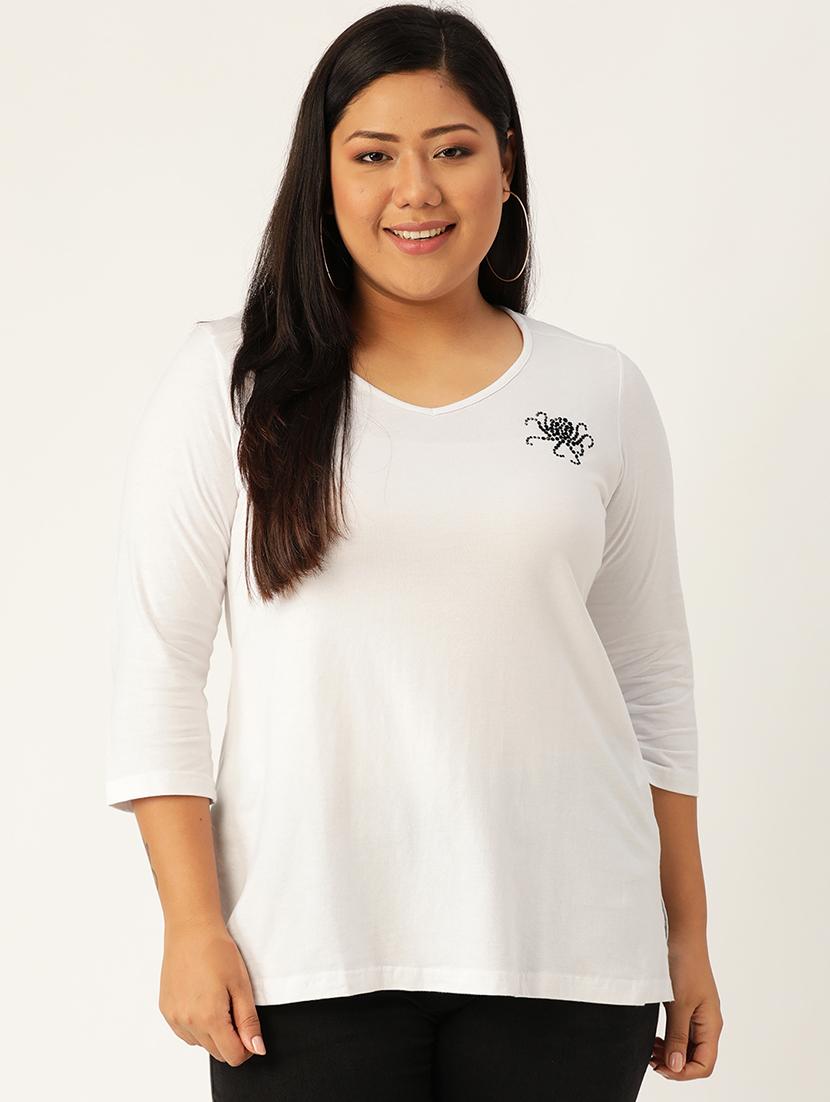 women's straight v neck top - 17260305 -  Zoom Image - 0