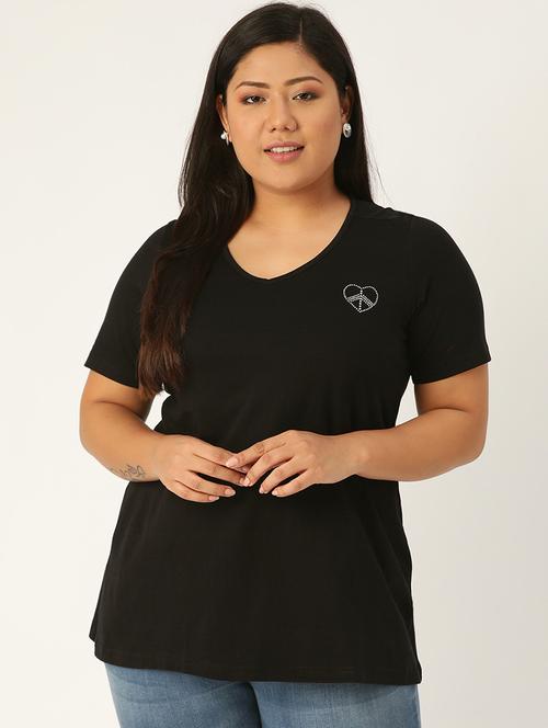 women's plain v neck t-shirt - 17260548 - Standard Image - 0