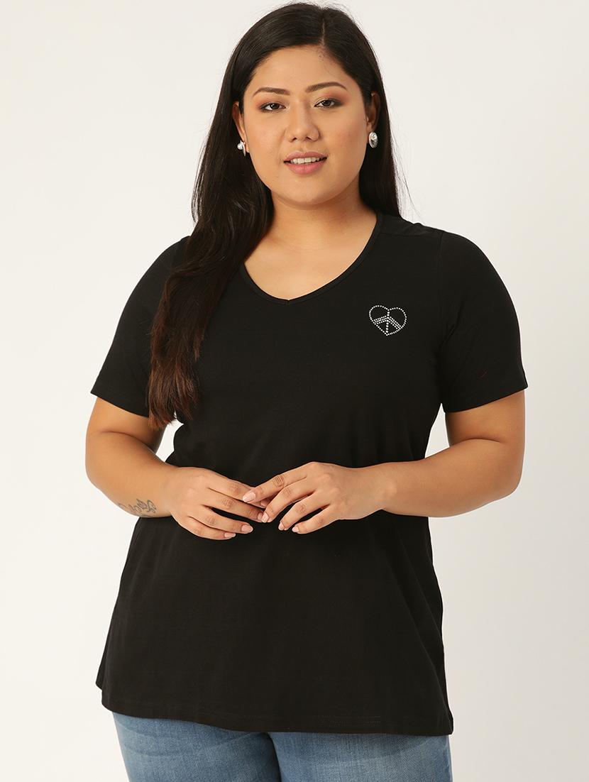 women's plain v neck t-shirt - 17260548 - Zoom Image - 0