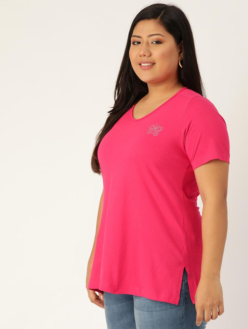 women's plain v neck t-shirt - 17260552 - Standard Image - 1