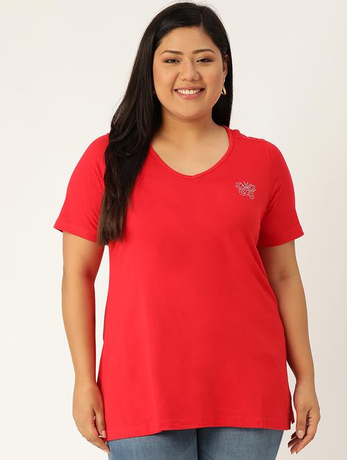 women's plain v neck t-shirt - 17260553 -  Standard Image - 0