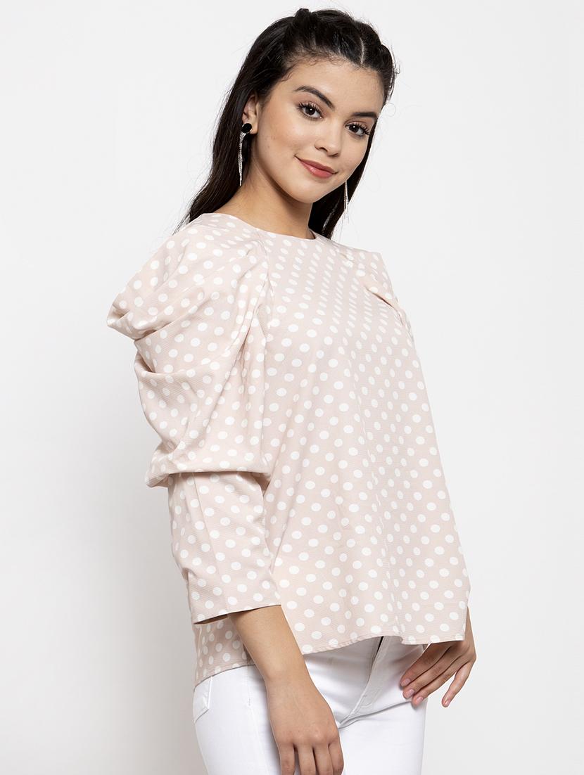 raglan sleeved polka dot top - 17261769 - Standard Image - 1