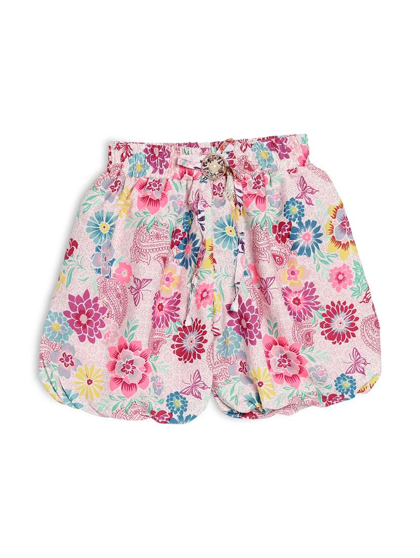 floral polyester regular shorts 