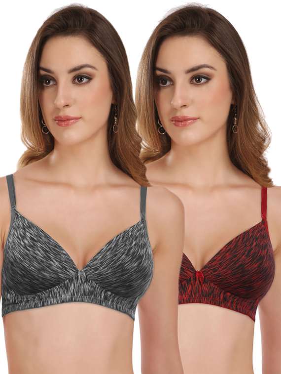 set of 2 detachable strap t-shirt bra