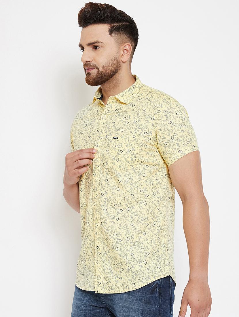 yellow printed casual shirt - 17263485 - Standard Image - 1