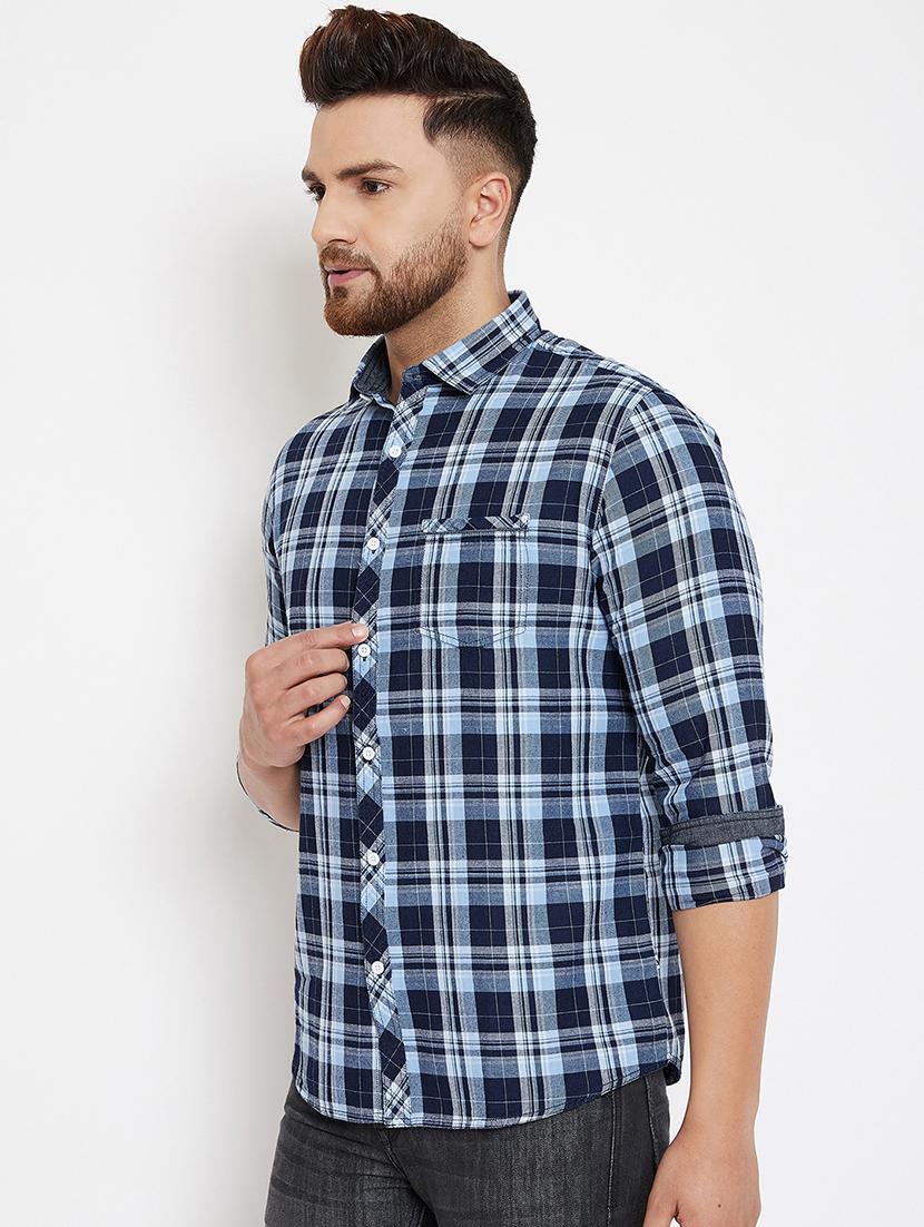 light blue checkered casual shirt - 17263500 -  Standard Image - 1