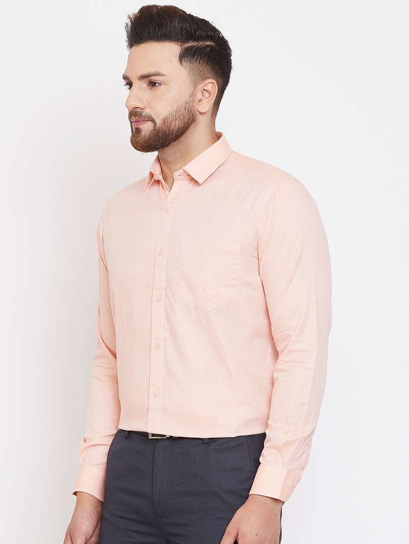 peach solid formal shirt - 17263515 - Standard Image - 1