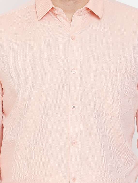 peach solid formal shirt - 17263515 - Standard Image - 4