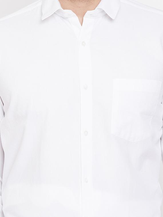 white solid formal shirt - 17263517 - Standard Image - 4