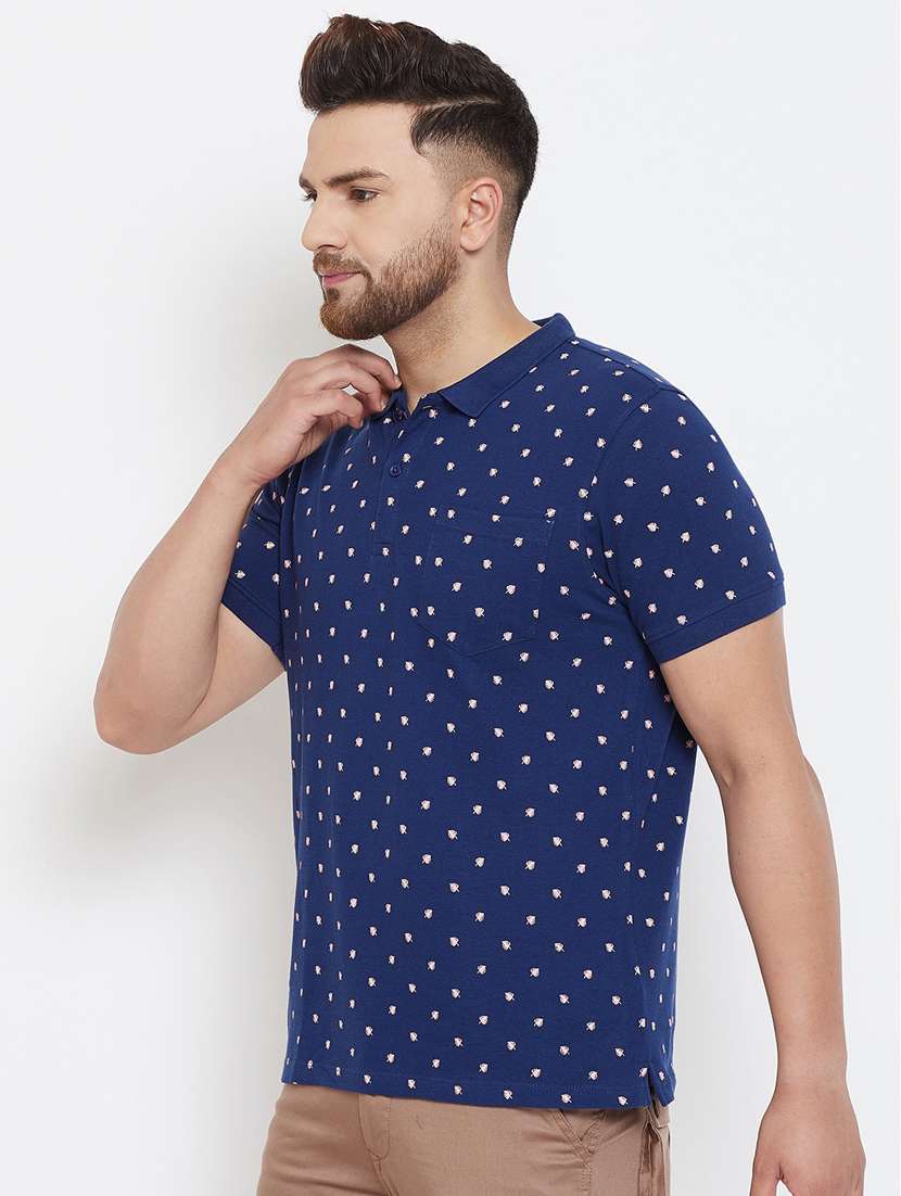 navy blue printed t-shirt  - 17263571 -  Standard Image - 1