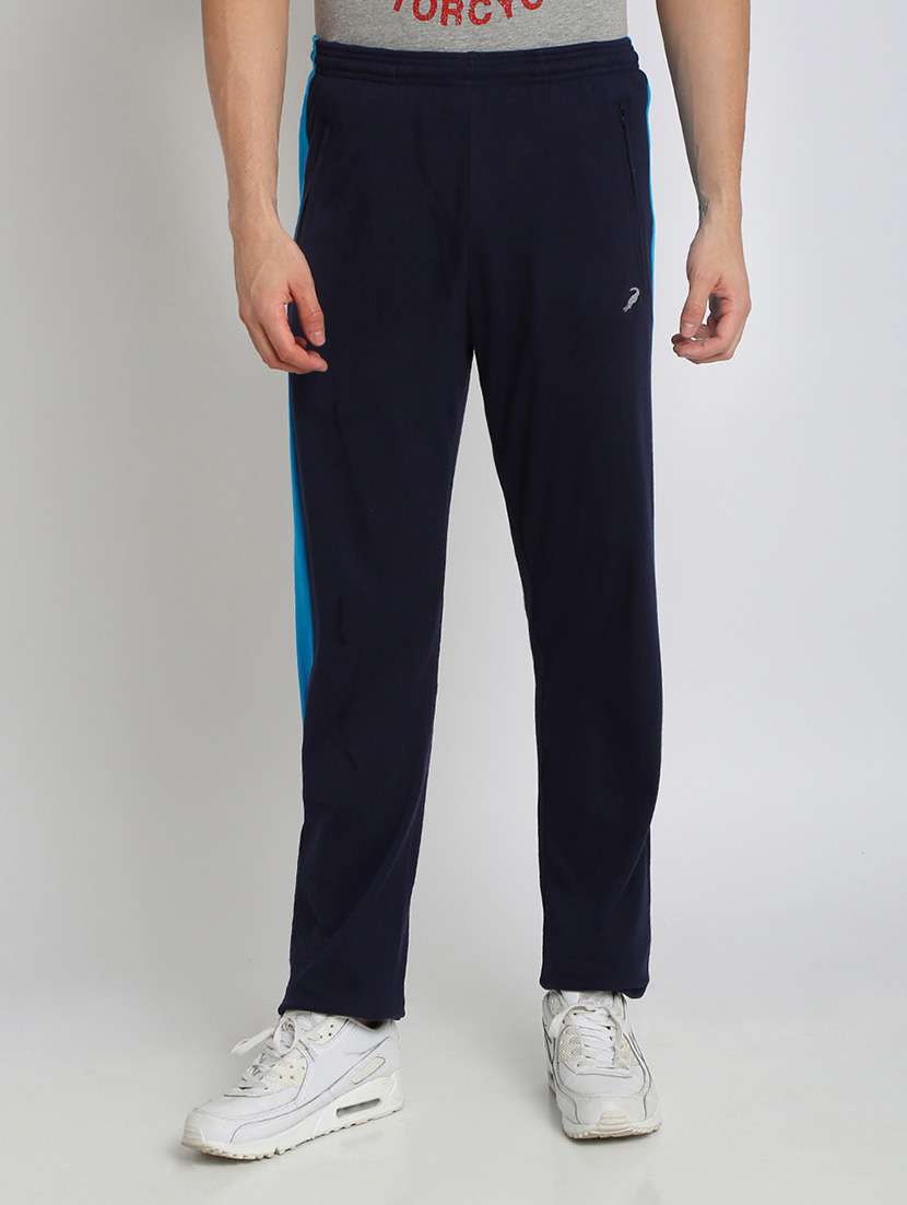 navy blue side striped track pant