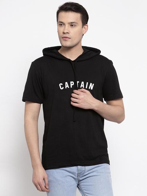 black chest print t-shirt - 17263762 - Standard Image - 0