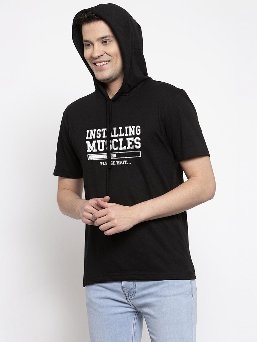 black chest print t-shirt - 17263765 -  Standard Image - 1