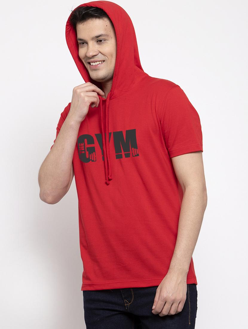 maroon chest print t-shirt - 17263779 -  Standard Image - 1