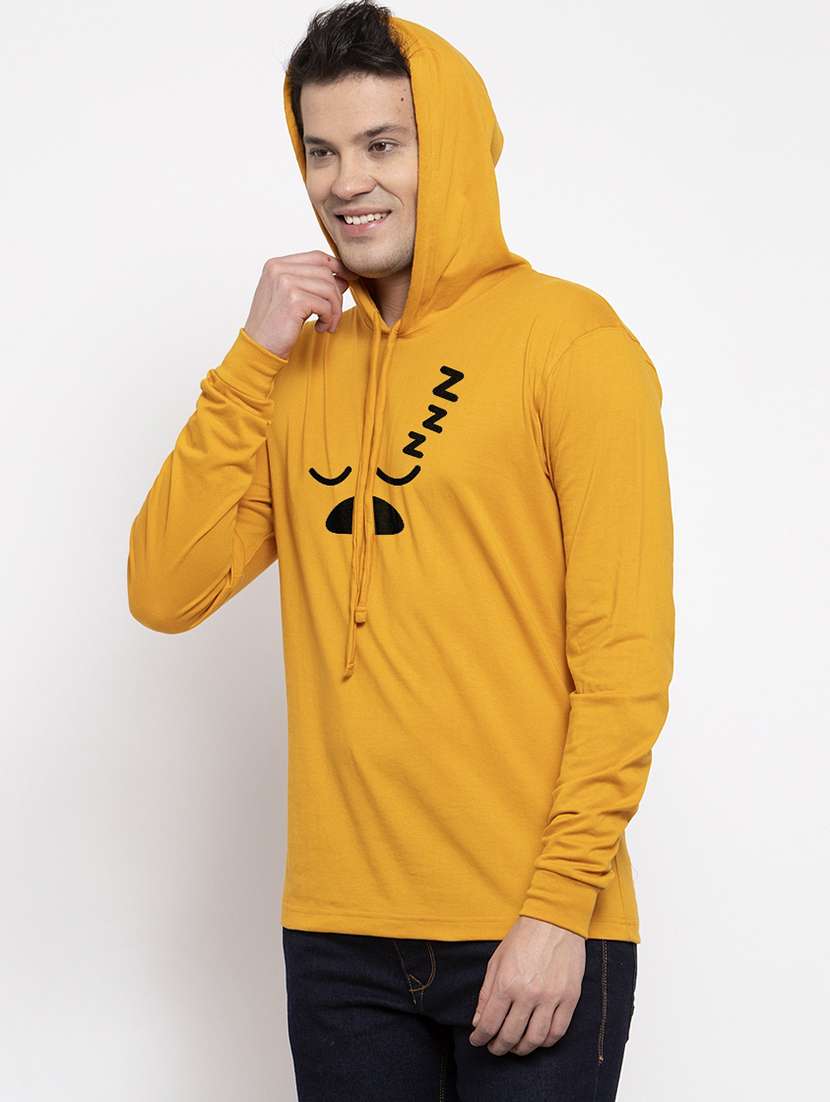 mustard chest print t-shirt - 17263788 - Standard Image - 1