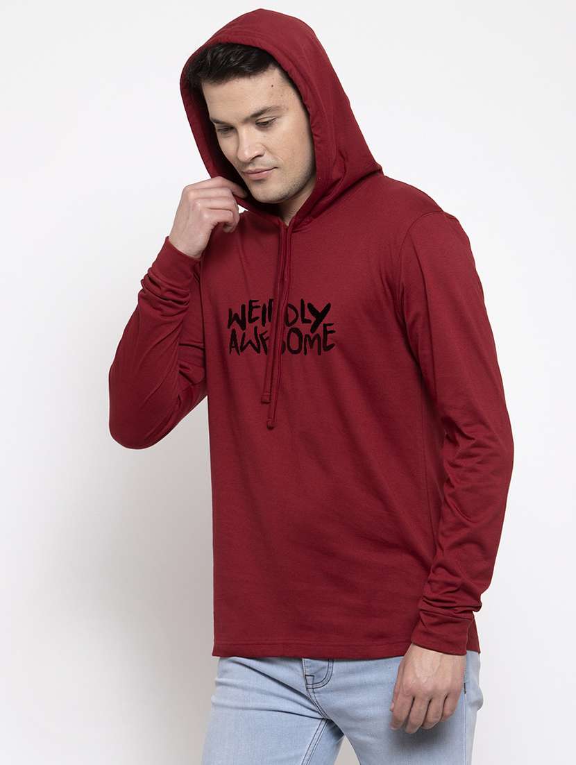 maroon chest print t-shirt - 17263789 -  Standard Image - 1