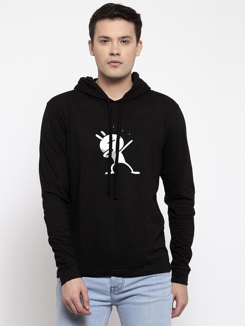 black chest print t-shirt - 17263790 -  Zoom Image - 0
