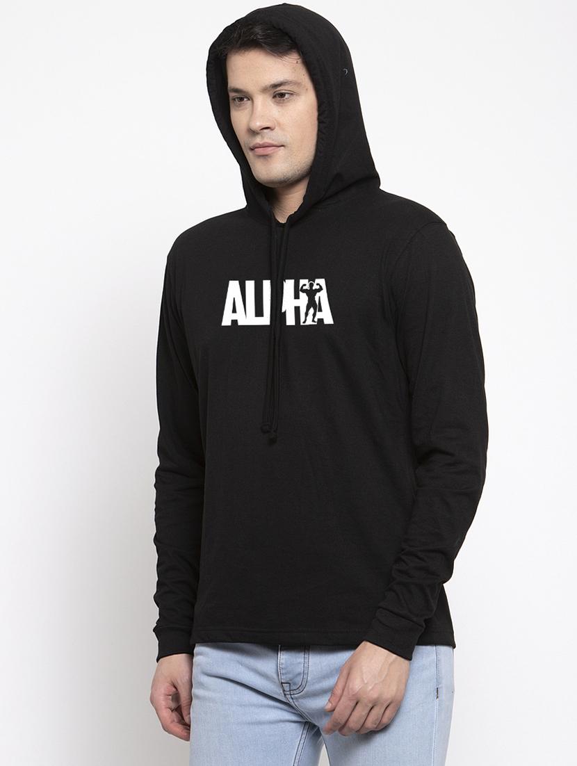 black chest print t-shirt - 17263819 - Standard Image - 1