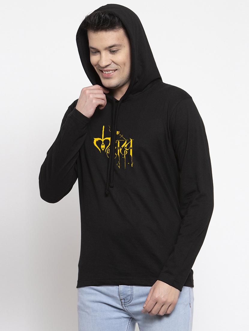 black chest print t-shirt - 17263823 - Standard Image - 1