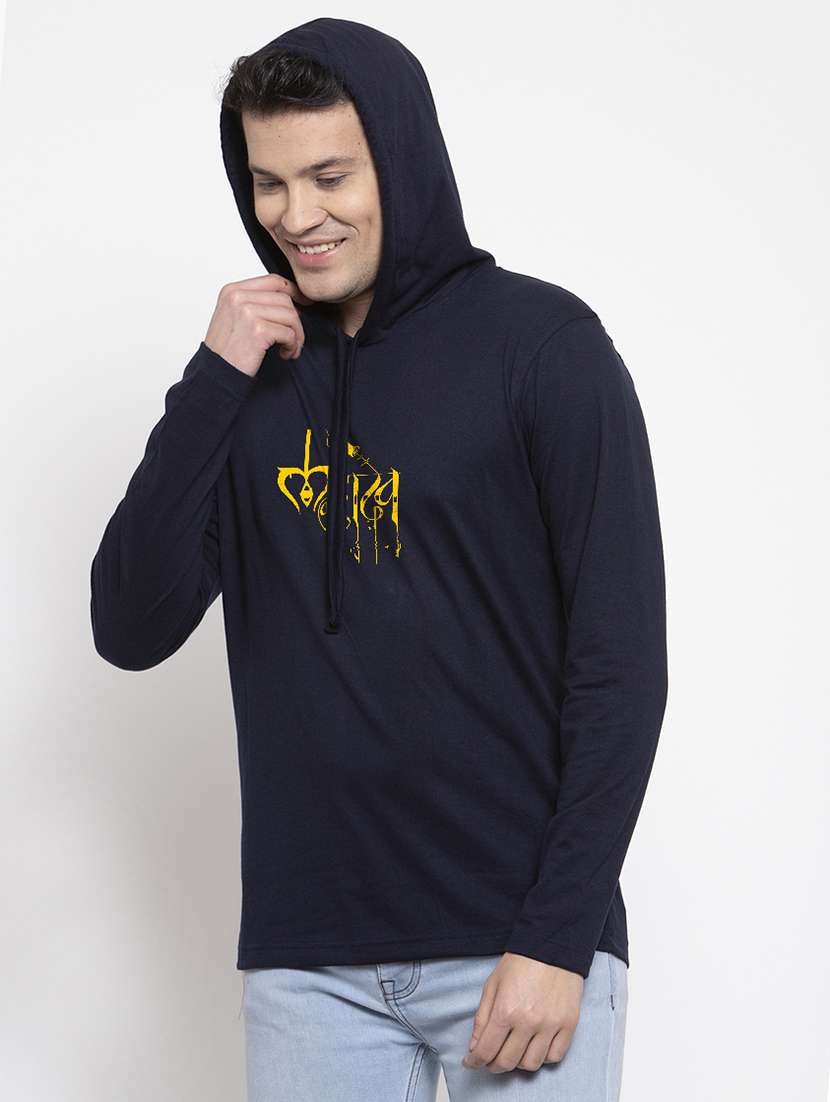 navy blue chest print t-shirt - 17263824 -  Standard Image - 1