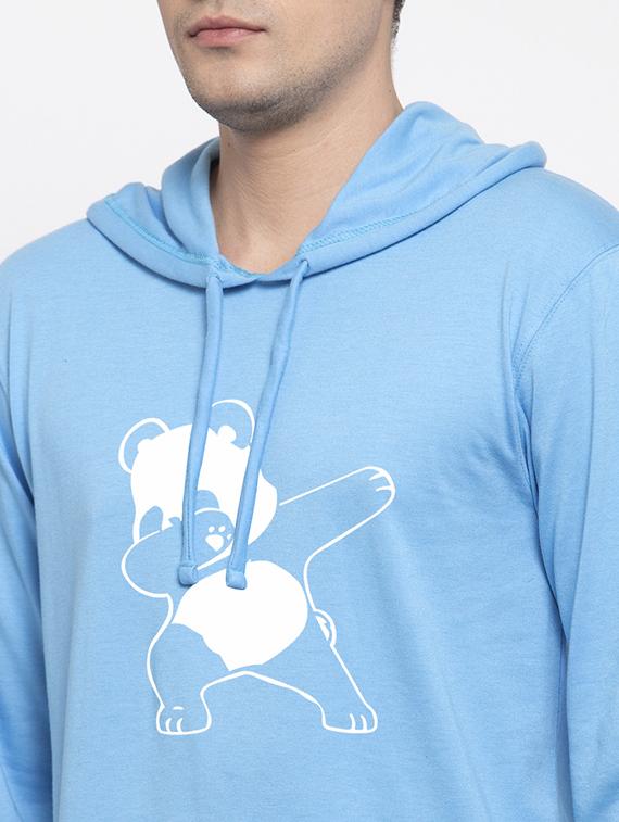 light blue chest print t-shirt - 17263839 - Standard Image - 4