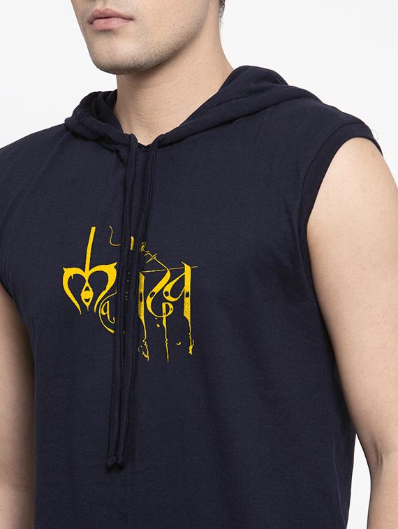 navy blue chest print t-shirt - 17263863 - Standard Image - 4