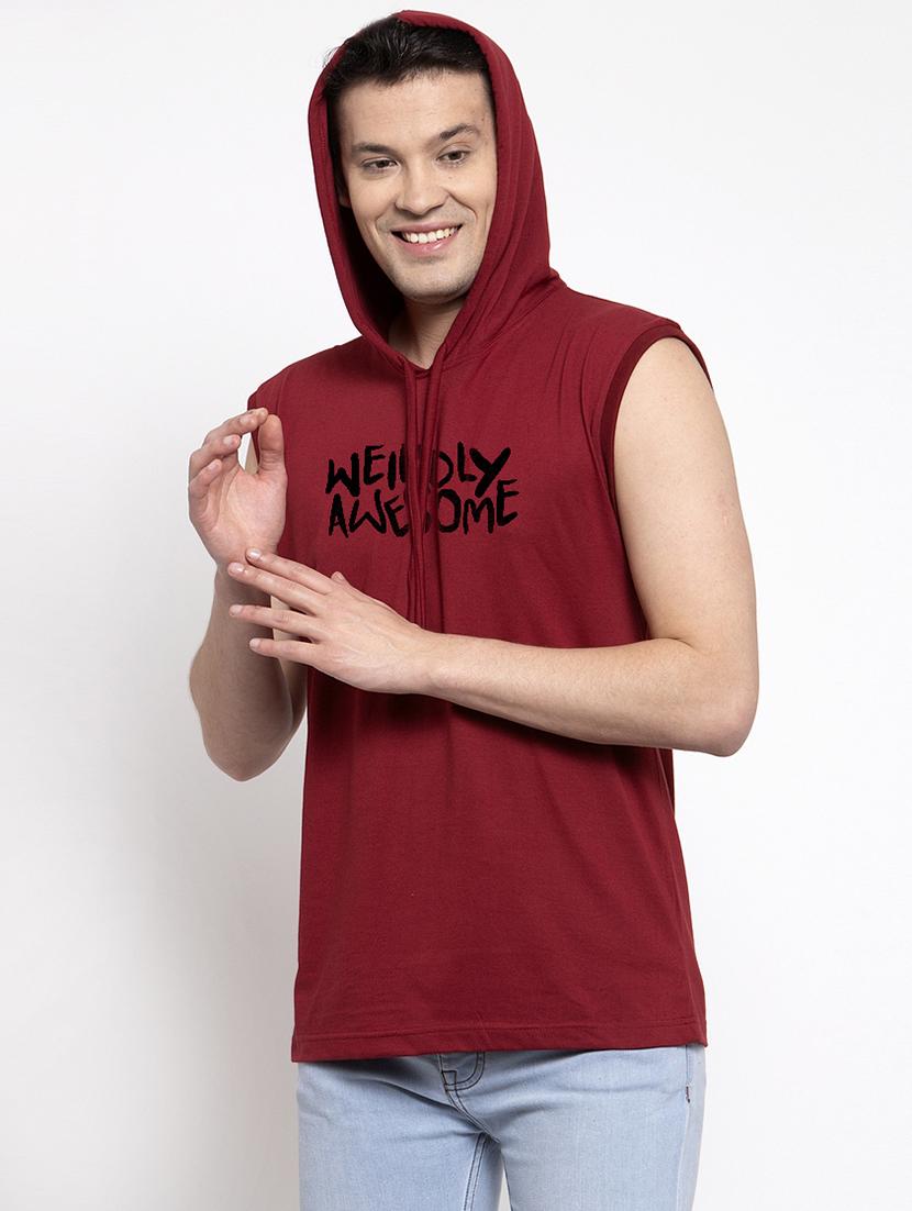 maroon chest print t-shirt - 17263867 -  Standard Image - 1