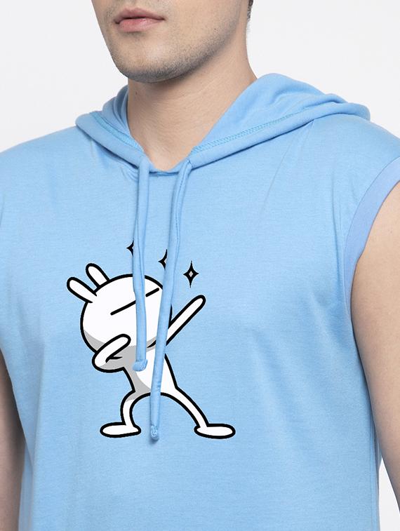 light blue chest print t-shirt - 17263871 - Standard Image - 4