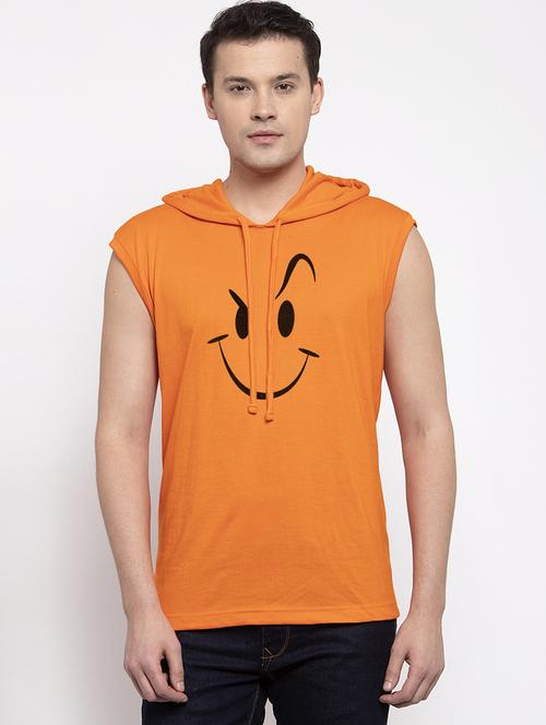 orange chest print t-shirt - 17263874 - Standard Image - 0