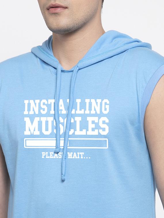 light blue chest print t-shirt - 17263884 - Standard Image - 4