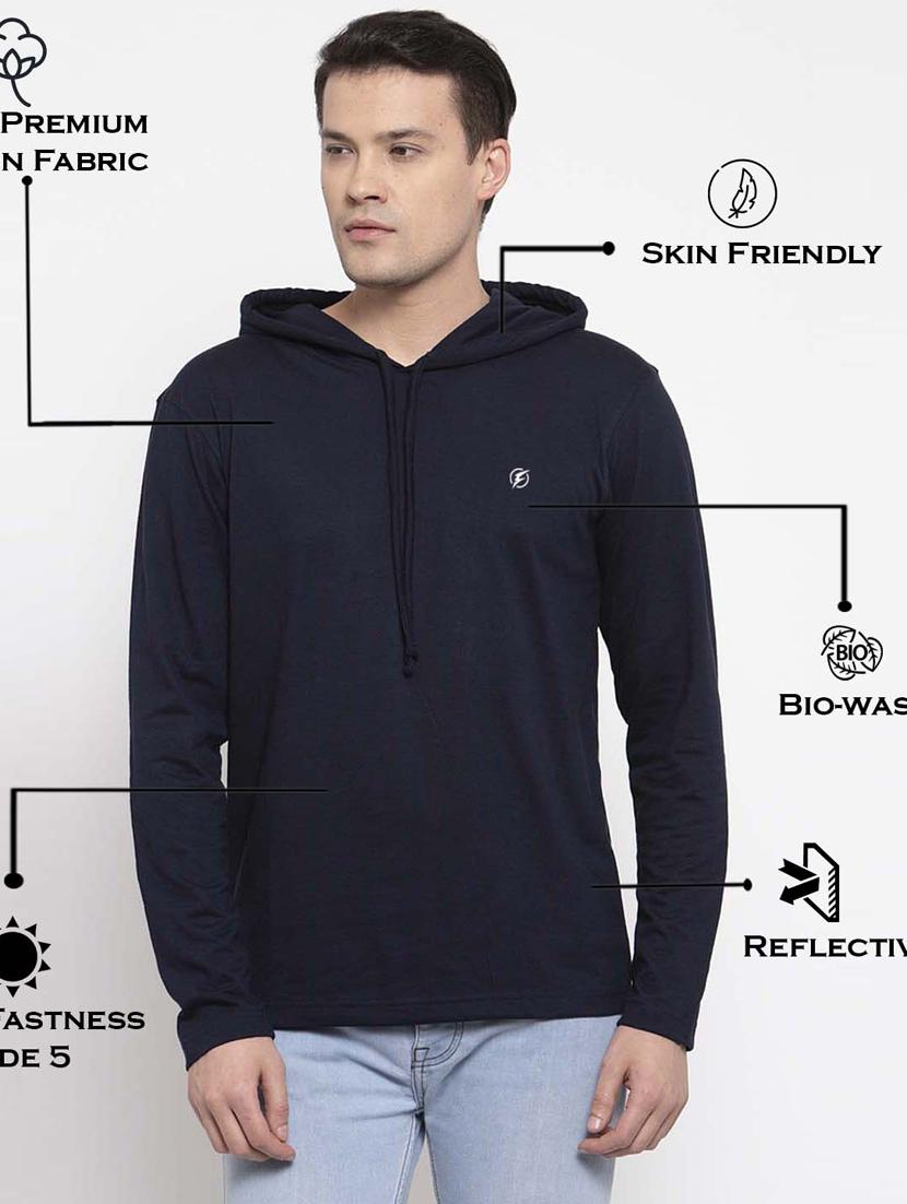 navy blue solid t-shirt - 17263978 - Standard Image - 4
