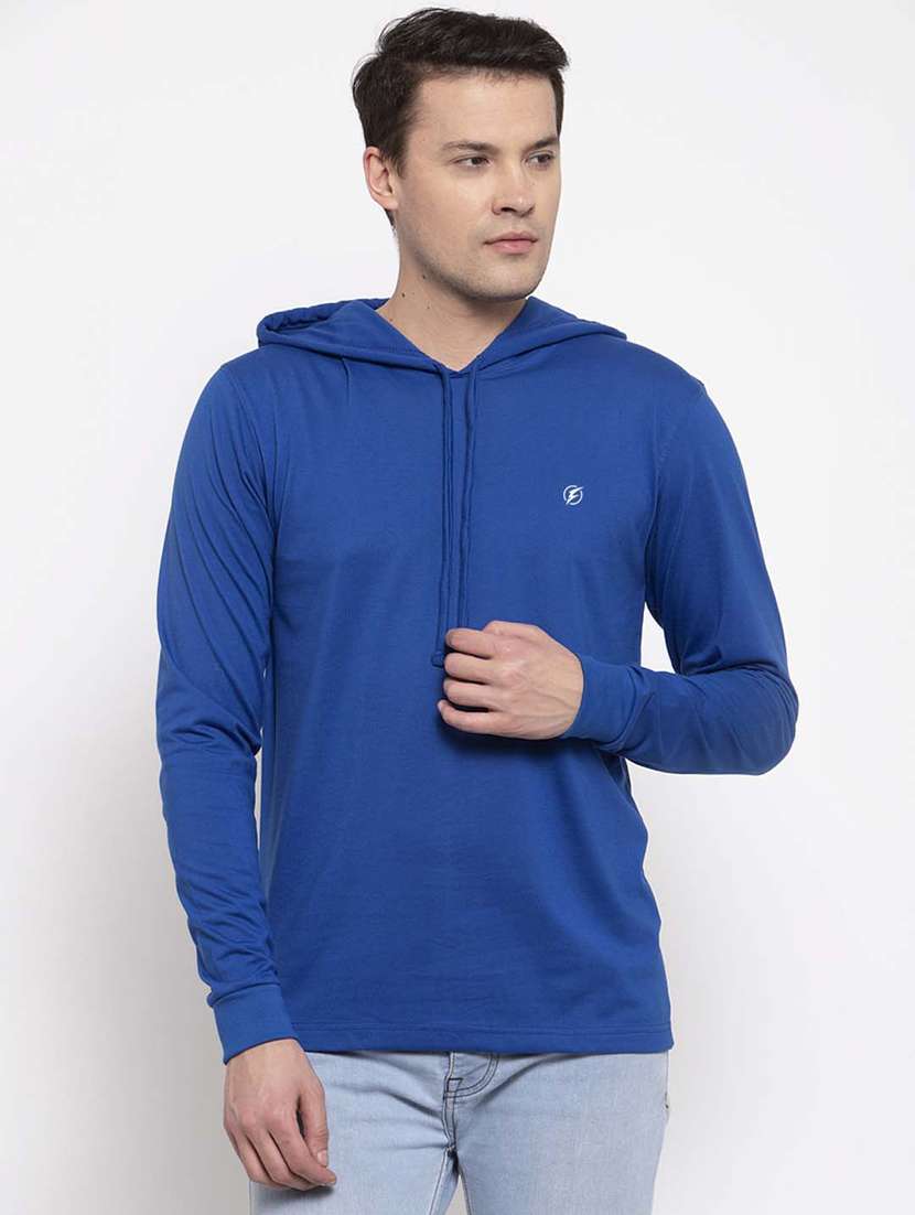 blue solid t-shirt